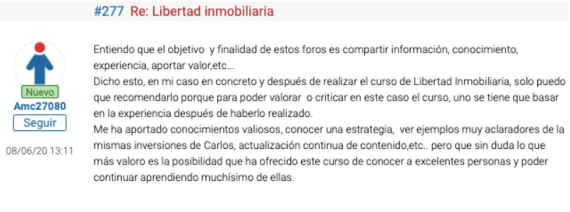 Opinion Libertad Inmobiliaria de Carlos Galan